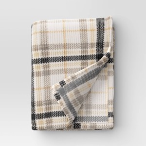 Printed Ribbed Plush Throw Blanket - Room Essentials™ - 1 of 4