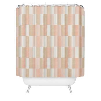 Little Arrow Cosmo Tile Shower Curtain Pink - Deny Designs