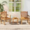 Costway 1/2/4 PCS Teak Wood Patio Dining Chair Outdoor Armchair with Slatted Seat & Solid Legs - 2 of 4