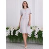 INSPIRE CHIC Women's Crew Neck Short Sleeve Tweed Button Decor Elegant Work Sheath Midi Dress - 2 of 4