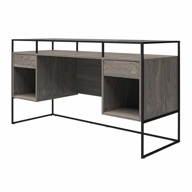Creswell Modern Desk with Fluted Glass Top 2 Drawers and Storage - Room & Joy, 5 of 12