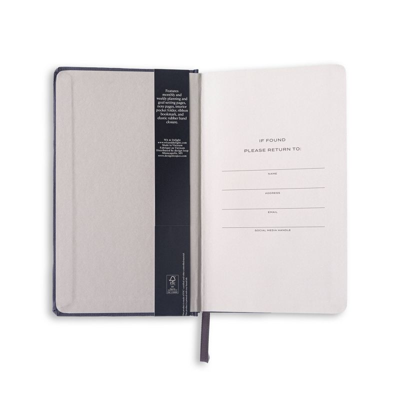 Wit &#38; Delight 2024-25 Weekly/Monthly Academic Skinny Planner 7.875&#34;x4.875&#34; Black, 3 of 12