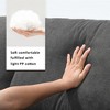 MYINDA Sectional Sofa,L-shaped Couch Set with 2 pillows,4-seat Couch Set with Convertible Ottoman for Living Room, Dark Gray - 4 of 4