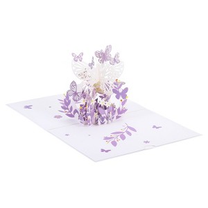 Unique Bargains Butterfly Flower Thickened Paper 3D Funny Birthday Cards for Best Friends Gift - 1 of 4
