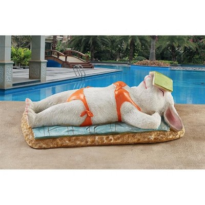 Design Toscano Beach Bunny Soaking Up Some Rays Rabbit Garden Statue
