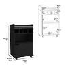 Vynxaria Espresso Finish Wine Cabinet - Elegant Design, Wooden Doors, Wine Bottle Rack - 3 of 4