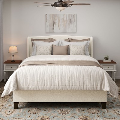NicBex All Size High Back Wooden Bed Frame with Teddy Upholstered Headboard & Footboard,Modern Platform Bed,No Box Spring Needed
