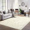 Washable Vintage Floral Rug Non Slip Low Pile Rug Soft Throw Floor Cover Foldable Indoor Carpet for Living Room Bedroom - 2 of 4