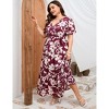 Women's Plus Size V-Neck Maxi Dress: Flowy Boho Elegance for Vacations & Garden Soirees Dress - 3 of 4