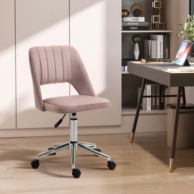 NicBex Office Chair with Height Adjustable Modern Velvet Fabric Computer Chair with Open Back Design and 5 Casters for Office, Study, Bedroom