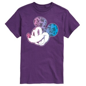 Men's - Disney - Mickey Floral Logo Short Sleeve Graphic T-Shirt - 1 of 4