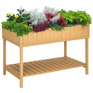 43x18x30in Raised Garden Bed with 8 Pockets and Shelfen Elevated Planter Box with Legs to Grow Herbs, Vegetables, and Flowers - 1 of 4