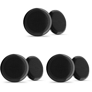 Fusion 3 Pairs EL-F653B EL Series 6.5" 2-Way Marine Coax - Black Classic Grill - 1 of 4