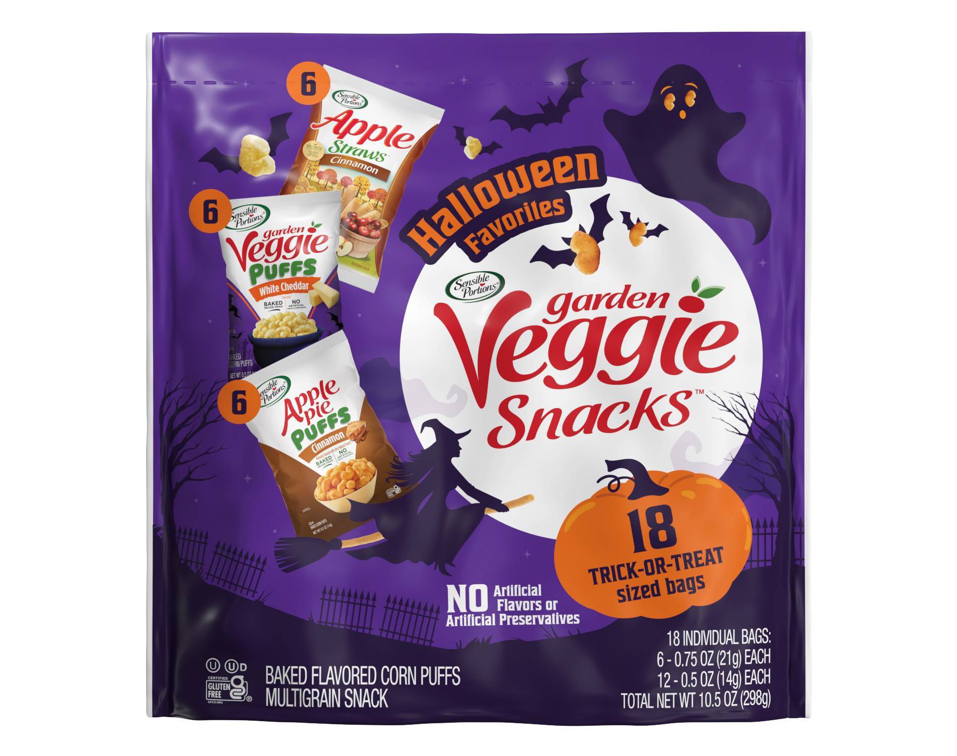 Sensible Portions Halloween Garden Veggie Puffs & Straws - 10.5oz/18ct
