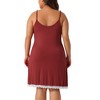 Agnes Orinda Women's Plus Size Lace Strap Chemise V Neck Midi Babydoll Nightgowns - 4 of 4