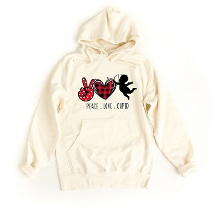 Simply Sage Market Women's Graphic Hoodie Peace Love Cupid - 1 of 3