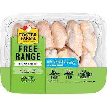 Foster Farms Simply Raised USDA Antibiotic Free Party Chicken Wings - 1-2.5lbs - price per lb