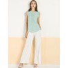 INSPIRE CHIC Women's Ruffled Curved Hem Business Office Vintage Sleeveless Blouse - 3 of 4