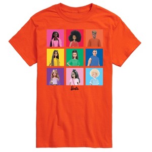 Men's Barbie Pride Squares Short Sleeve Graphic T-Shirt - Orange - Large - 1 of 4