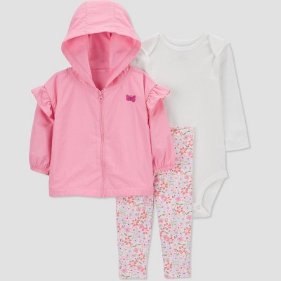 Carter's Just One You® Baby Girls' Quilted Floral Top & Bottom Set - Brown  : Target