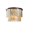 ALOADECOR Matte Black Coastal Natural Capiz Round Flush Mount 5-Light Modern Ceiling Light Fixture for Living Room and Dining Room - 3 of 4