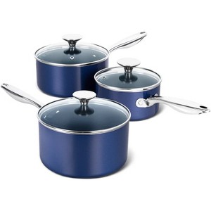 Michelangelo 3pc Nonstick Saucepan Set with Lid - 1 of 1