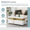 TIRAMISUBEST Contemporary Coffee Table with Faux Marble Top, Rectangle Cocktail Table with Caster Wheels, Luxury Center Table with Gold Metal Bars - 4 of 4
