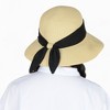 Anna-Kaci Women's Woven Floppy Sun Hat with Wide Ribbon Knot Detail and Curved Brim - 2 of 4
