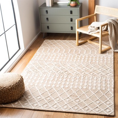 Ivory Handmade Tufted Wool 4' x 6' Area Rug