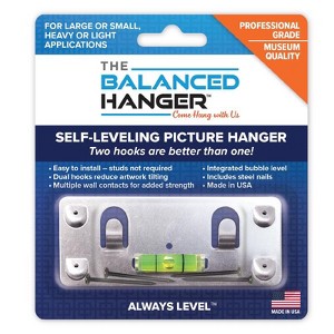 Balanced Hanger Always Level Metallic Silver Heavy Duty Mirror/Picture Hanging Kit 75 lb 1 pk - 1 of 1