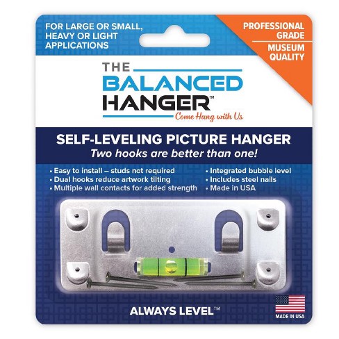 Balanced Hanger Always Level Metallic Silver Heavy Duty Mirror/Picture Hanging Kit 75 lb 1 pk - image 1 of 1