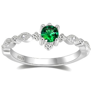 Thalia Birthstone Engagement Ring Sterling Silver Cz Women Ginger Lyne Collection - 1 of 4
