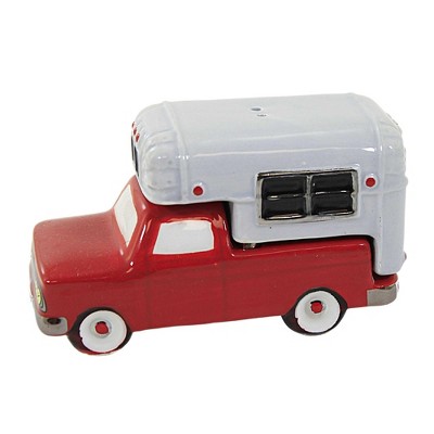 Tabletop 2.75" Pickup Camper Salt & Pepper Shaker Travel Truck One Hundred 80 Degree  -  Salt And Pepper Shaker Sets