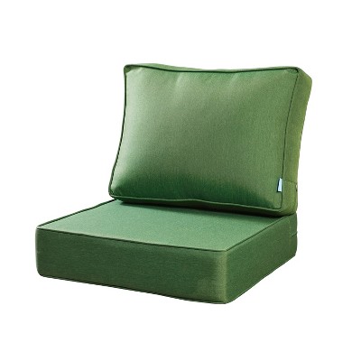 ARTPLAN Deep Seat Outdoor Cushion,Set 24"x24"x6" ,18x24" Bench Outdoor Chair Cushions, Polyester Fill Back for Patio Furniture ,Square