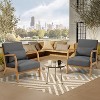 Okak Modern Linen Accent Chair Living Room Chair with Pillow Mid-Century Stylish Armchair with Solid Wood Legs for Reading Room Bedroom - 3 of 4