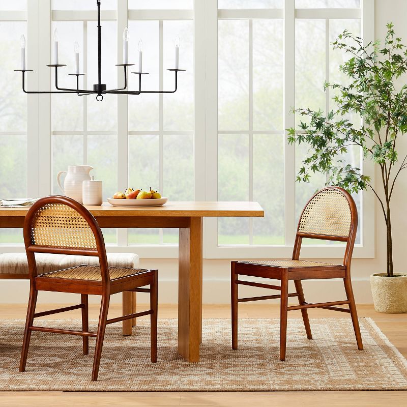 2pk Gilbert Arch Back Caned Woven Dining Chairs Walnut - Threshold&#8482; designed with Studio McGee, 3 of 12