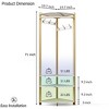 Corner Coat Rack with Shoe Bench Entryway and 6 Double Hooks, Corner Hall Tree - Corner Clothes Rack with Storage Corner Tree - 3 of 4