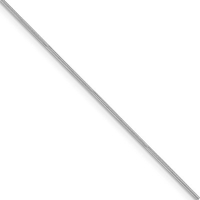 Black Bow Jewelry 0.9mm 14k White Gold Solid Round Snake Chain Necklace