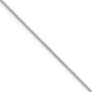 Black Bow Jewelry 0.9mm 14k White Gold Solid Round Snake Chain Necklace - 1 of 4