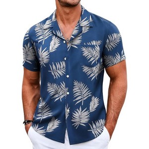 COOFANDY Mens Hawaiian Shirt Short Sleeve Casual Funky Beach Shirt Summer Shirts with Pocket - 1 of 4