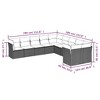 vidaXL 10 Piece Patio Sofa Set with Cushions Black and Blue Poly Rattan - Without Table - 3 of 4