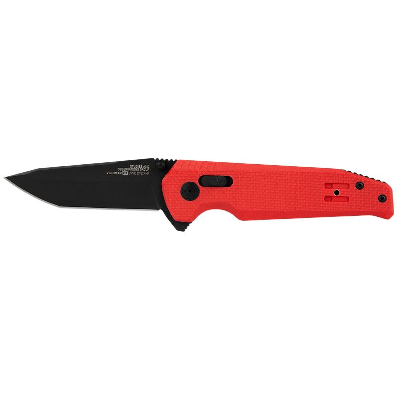 SOG Vision XR LTE Straight Edge Steel Tactical Pocket Knife, Red, 1 of 9