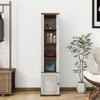 Airsurfer 360° Rotating Storage Cabinet with Mirror, 8 open shelves, One Side Hooks, 1 Door with a Shelve, for Living Room, Entryway, Bathroom,White - 4 of 4