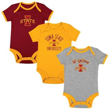 NCAA Iowa State Cyclones Infant Boys' Short Sleeve 3pk Bodysuit Set