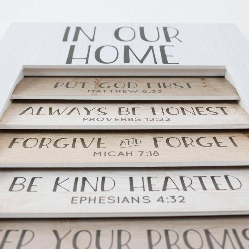 In Our Home Inspirational Shutter Window Plaque Farmhouse Wall Sign Panel White - American Art Decor, 5 of 9