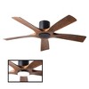 Modern Forms Aviator 5-Blade Smart Flush Mount Ceiling Fan in Matte Black/Distressed Koa - 4 of 4