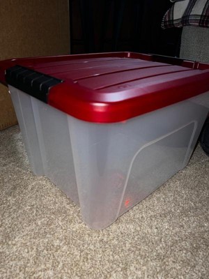 Iris 20 qt. Latch Lid Storage Bin, Clear (270018/250296)