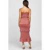 PinkBlush Mauve Satin Smocked Fitted Maternity Midi Dress - 4 of 4