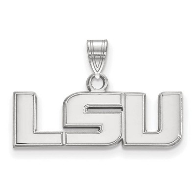 Black Bow Jewelry 14k White Gold Louisiana State Fighting Tigers NCAA Small Pendant