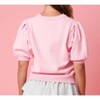 Women's Puff Sleeves Valentines Sweater - Peach Love - 3 of 4